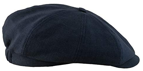 Sterkowski Modell Rowdy | 100% Leinen Schiebermütze für Herren und Frauen | Gatsby Sonnen Sommer Vintage Flatcap Elegante Retro Peaky Stylische Outdoor Modische Damen Kappe Baker Boy Marineblau 62