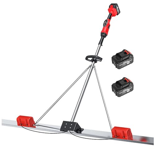 Righello livellatore per calcestruzzo, kit vibrante per massetto in calcestruzzo elettrico, con 2 batterie e 9 impostazioni di velocità, utensile elettrico senza fili per lisciare e rifinire 1.5M