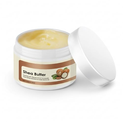 Shea Butter, Deeply Nourishing & Moisturising Cream for Skin and Hair, Shea Butter for Soft, Smooth, and Radiant Skin, Body Moisturiser for Women