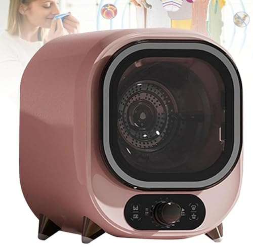 Xjymposium Small Table Top Condenser Tumble Dryer, Hot Cold Air 3D Drying 5kg Vented Tumble Dryer 35db Silent Perfect for Counter Top Or Wall Mounted Use Pink