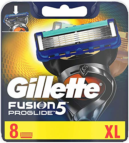 Gillette Fusion 5 ProGlide Rasierklingen mit Trimmerklinge für Präzision und Gleitbeschichtung, 8 Ersatzklingen