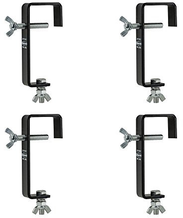 4 x Black 50mm Hook G Clamp Lighting Support Truss Theatre Disco DJ Rigging