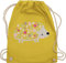 Turnbeutel Rucksack - Taschen - Süßer Igel Frühlingstiere mit Blumen I - Unisize - Gelb - sportbeutel kindergarten tier stoffrucksack turnsäckchen mädchen kita juterucksäcke
