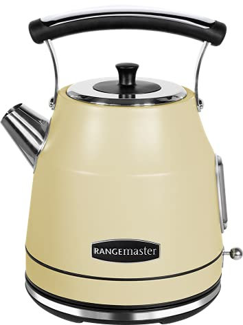 Rangemaster RMCLDK201CM Cream Cordless Electric 1.7L 3kW Classic Kettle with Quick & Quiet Boil, Boil Dry Protection & 2 Year Guarantee