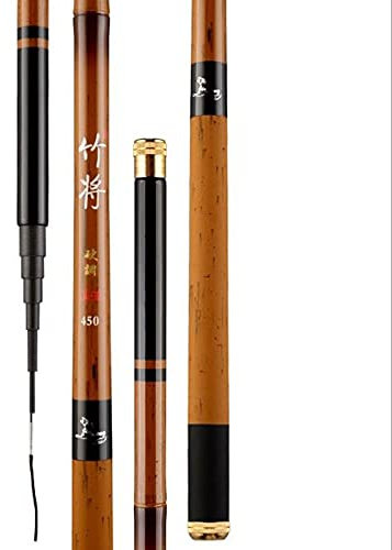 Angelrute Angelpol Teleskop Angelrute Karpfen Angelruten Ultralight Carp Ultraleichte Angelstange Kohlefaser Bambus Stipprute (Color : Chocolate, Length : 7.2m and Gifts)