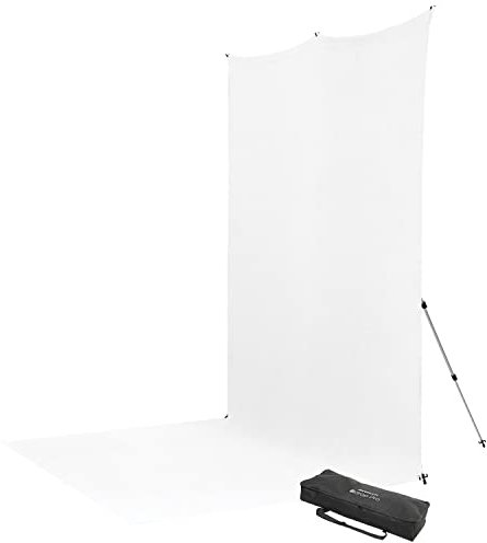 Westcott 2,4 x 33 cm High-Key White Sweep X-Drop Pro Knitterfreier Hintergrund-Set, für Portraits, Gruppenfotos und Fotoautomaten