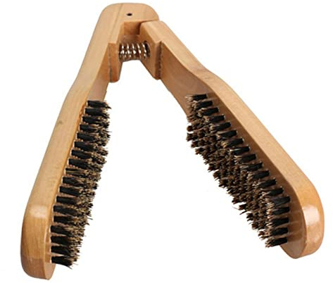 Cepillo De Plancha De Pelo De Madera, Pinza De Peine De Dos Lados, Brocha Plana De Pinza, Cepillo De Férula Para Evitar Daños En El Cuero