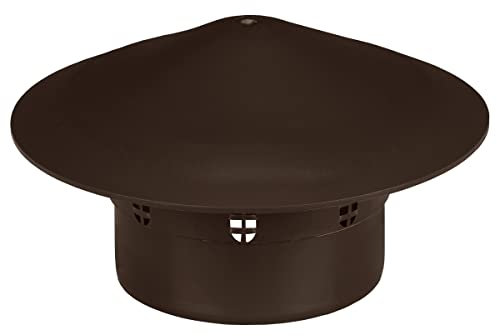 Hotte de ventilation Ø DN110 - Chapeau de brume - Aérateur de toit - Champignon de ventilation - Tuyau d'évacuation des eaux usées - Marron