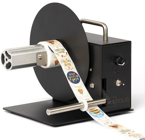 U.S. Solid Rebobinadora automática de etiquetas, soporte de núcleo de 1.5 pulgadas/3 pulgadas, 4.1 pulgadas de ancho, diámetro del rollo 7 pulgadas, rebobinado bidireccional
