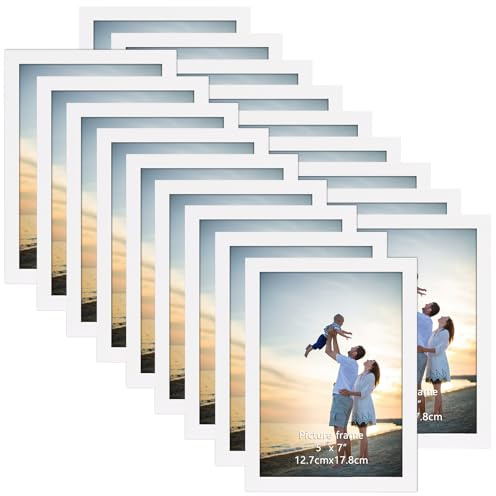 EYMPEU Cornice 13x18, Decorazione per Casa,Set 18, Colore Bianco PVC