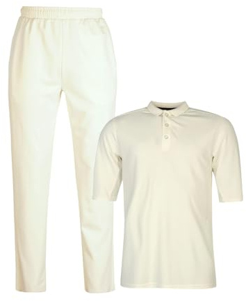 PROSTYLE SPORTS Personalised Cricket Juniors Boys Whites Dryfit Short Sleeves Shirt (Printed) with Trouser Pant (UK, Age, 14 Years, Regular, White (Plain Not Printed))