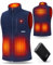 UNBON Beheizbare Weste Fleece, Heizweste Herren Damen, Beheizte Weste mit Powerbank 10000mAh USB, Beheizbare Fleeceweste Jacke mit 3 Einstellbare Temperaturen 6 Heizzone Wärmeweste mit Akku, Blau, M