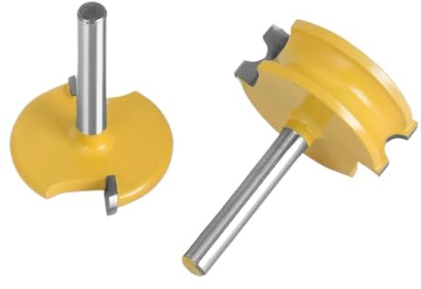 2 uds 6mm 1/4 vástago flauta y broca enrutadora de cuentas arco carpintería en forma T brocas espiga juego ranuras cortador fresado for madera(6mm shank)