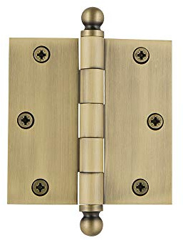 Nostalgic Warehouse Ball-Tip Residential Door Hinge with Square Corners