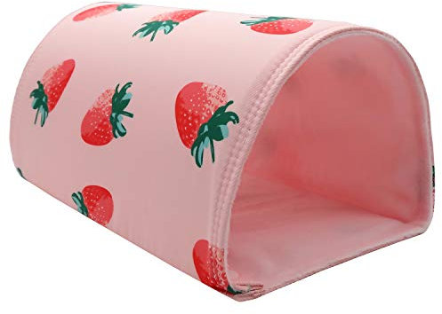 Ymid Select Handgefertigter Kleintiertunnel zum Schlafen, Höhle mit Flanell, für Igel, Meerschweinchen, Hamster, Ratten, Frettchen, Hamster, Eichhörnchen und andere Kleintierbetten (Erdbeere)