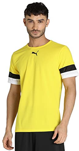 PUMA Homme Teamrise Jersey T-Shirt, Cyber Yellow-pumablack-white, S EU