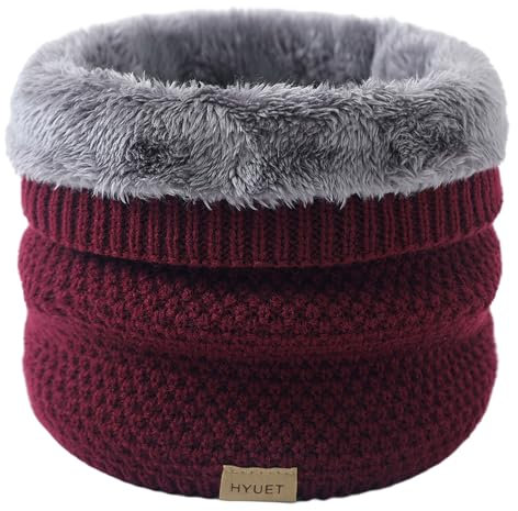 HYUET Winter Schlauchschal Loop Schal Rundschal Dick Fleece Halswärmer Gefüttert Weichem Thermo Halsschlauch Halstuch Schlauch Nackenwärmer Herren Damen Winter zum Sport Ski Herren Damen