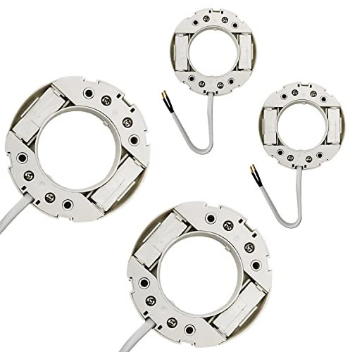 CYIOU 4pcs GX53 Base de Montaje GX53 Soporte de Base GX53 Conector con Cable de Cableado de 11 cm para el Montaje de Bombillas LED y CFL (Blanco)