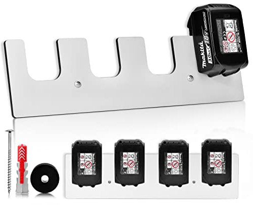 trand Wandhalterung für 18V/14,4V Akkus – Akkuhalter inkl. Montagematerial – Praktische Akku Halterung für Werkstatt & Garage