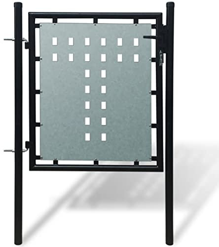 vidaXL Porta singola Recinzione Cancello Esterno Cortile Giardino Patio Ingresso Entryway Cancello Barriera Sicurezza Recinzione Hardware In Acciaio 100x150cm
