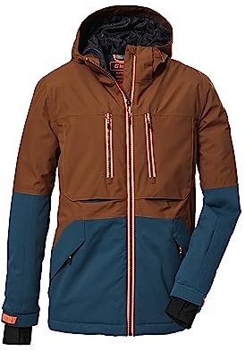 killtec Jungen Skijacke/Funktionsjacke mit Kapuze und Schneefang, wasserdicht KSW 127 BYS SKI JCKT, braun, 152, 39668-000