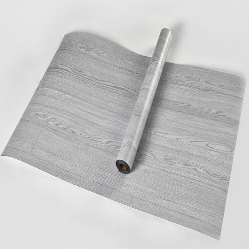 Aozey Rouleau de vinyle laminé rétro 3D, grain de bois de linoléum à décoller et à coller, pour salle de bain, cuisine, caravane