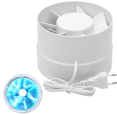 BRISKORE Kanal Rohrventilator 150mm Inline Abluftventilator 150mm, 305m³/h, Hohe Qualität, Leise, Rauchabzug Kanalventilator, Rohrlüfter 150mm Lüfter 150mm für Bad WC Küche Gewächshaus Zelt Garage