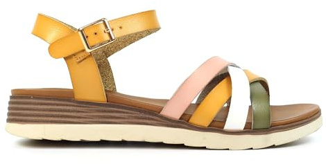 Lunar Karla Womens Mustard Strappy Sandal - Size 6 UK - Multicolour