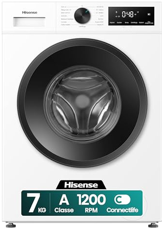 Hisense WF1I7022BWJ NUOVA Lavatrice Slim 7 kg, 1200 rpm, 15 Programmi, Display Touch, Motore Inverter, Programma Rapido 15’, Fine Programmata, AutoMix Dispenser, Classe A