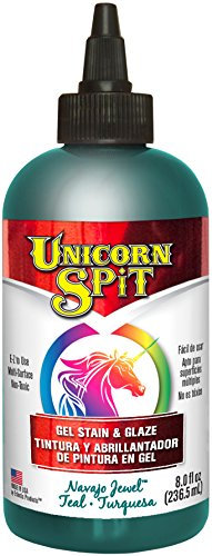 Unicorn SPiT Navajo Jewel 5771011 Teal Green Paint Water Based Gel Stain and Glaze 236ml