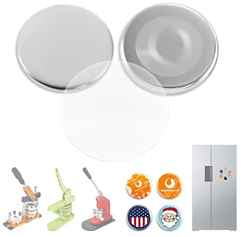 BEAMNOVA 100 Sets of Metal Button Parts Supplies Fridge Magnet 25mm / 0.98 in (Approx. 1 inch) for Button Maker Machine DIY Round Pin Maker, Supplies Only, Machine NOT Included