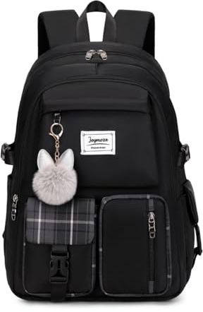 Joymoze Sac à dos mignon pour fille Adolescente Sac à dos quotidien Sac à dos pour femmes Sac à dos Porte-monnaie Noir