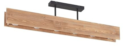 Lindby Ceiling Light Malwin dimmable (Scandinavian) in Brown Made of Wood for e.g. Living Room & Dining (6 Light Sources, GU10) from Ceiling lamp