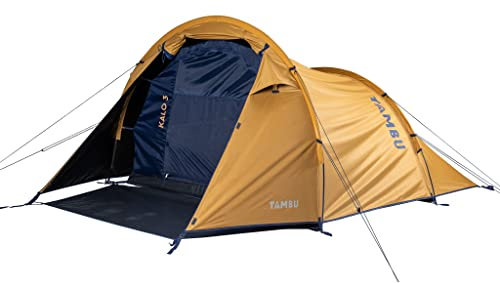 TAMBU Tunnelzelt KALO 2 - Ultraleichtes 2 Personen Zelt mit Vorzelt - 310x150x110cm – Wasserdicht bis 3000mm - Für Camping, Outdoor & Festivals - Abgedunkelte Schlafkabine durch Black Sky Beschichtung