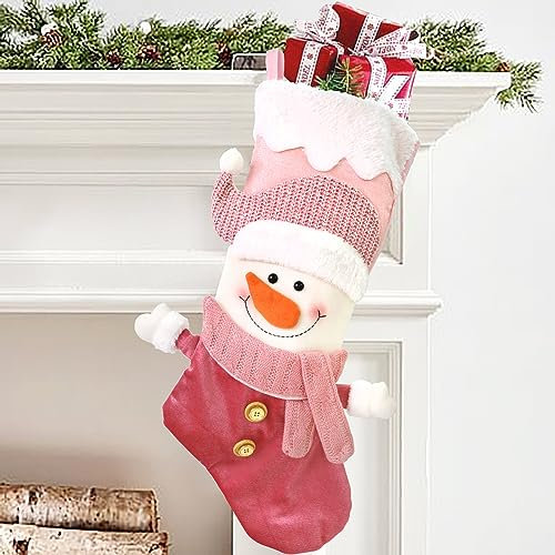 Regendeko Nikolausstrumpf Nikolaussocken Christmas Stocking Weihnachten Strumpf Beutel Weihnachtssocke Nikolausstiefel (Schneemann)