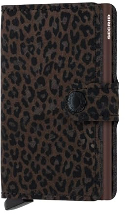 Secrid Miniwallet Crisple Pumpkin aus Leder, in der Farbe Leo, für 4 Karten mit oder 6 Karten ohne Prägung, Maße: 10,2 x 6,5 x 2,1 cm, MLe-Brown