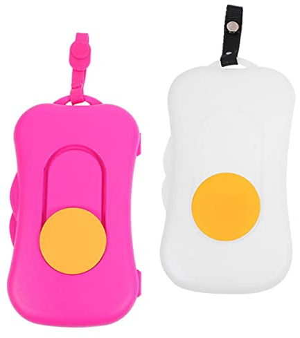 KONTONTY 2 Stück-pack Tragbare Feuchttücherbox aus Pp mit Silikonknopf Wiederverwendbar und Kompakt für Unterwegs und Kinderwagen Praktische Nachfüllbox für Babyfeuchttücher