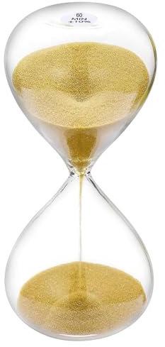 SuLiao Sablier 60 minutes Gold Hourglass Sand Minuteur 1 heure Grand sablier 60 minutes pour enfants, maison, bureau, décoration de bureau, salle de classe