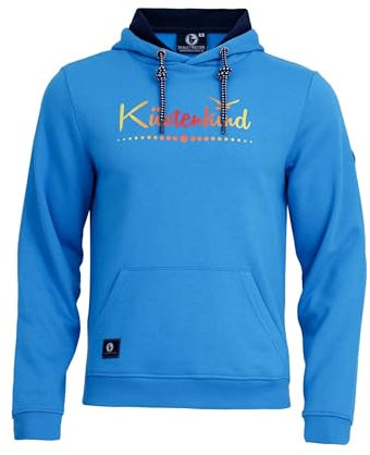 SCHIETWETTER Herren Hoodie Küstenkind, Kapuzenpullover für Frauen und Herren, Sweater, Langarm, maritim azuro-weiß 2XL