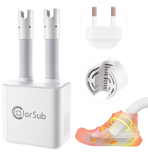 ColorSub Scarpiera elettrico 4 livelli di riscaldamento, scarpe asciutte e rimozione degli odori, pioggia, nuvoloso, giorni coperti di neve, ecc aria calda dryer portatile riscaldato e asciugato