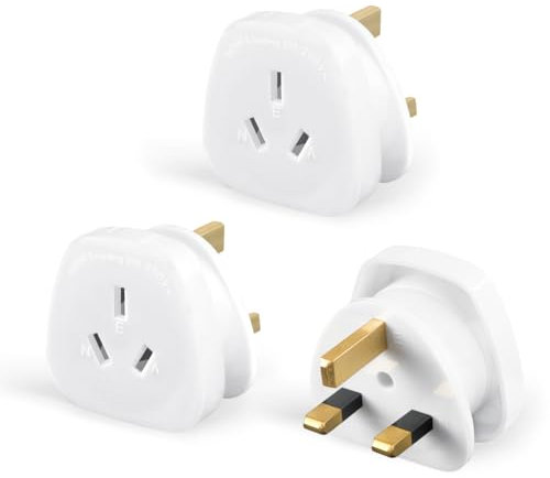3-Pack Australia to UK Plug Adapter,AUS NZ China to UK Travel Plug Adaptor,Type I Australian to UK Power Adapter Converter Plug for Australia,China,New Zealand,Argentina Plug