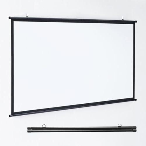Manual Pull-Down Projector Screen, Roll-Down Retractable Manual Projection Screen, Hanging Projector Curtain, 4:3/16:9 Portable Projector Screen Indoor Outdoor - Home Theater Office Education(16:9,50