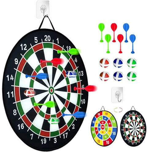 Jeu de Fléchettes pour Enfants,fléchettes Double Face avec balles,fléchettes Pliable, Jouet pour Enfants sûr，Jeux de Fête Intérieurs et Extérieurs Garçon Fille et Adulte