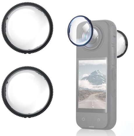 UIHRLM Rotating Lens Guards Compatible with Insta360 X4, High Transparency Scratch-Resistant Waterproof Removable Lens Protector Action Camera Protective for Standard Insta360 X4 (2 Pieces)