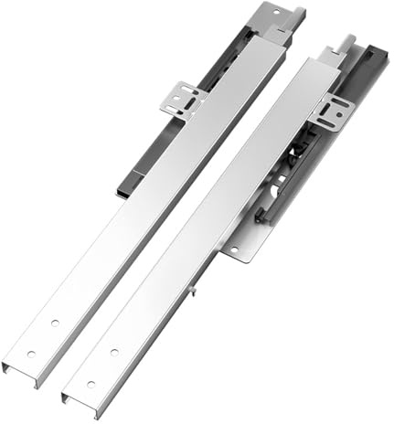 SXYCKRUI Glissière Tiroir Charge Lourde à Montage au Sol, Glissière Tiroir à Fermeture Douce, Capacité de Charge de 60 Kg, Extension Complète pour Armoires de Cuisine et Commodes(60cm/23.6in)