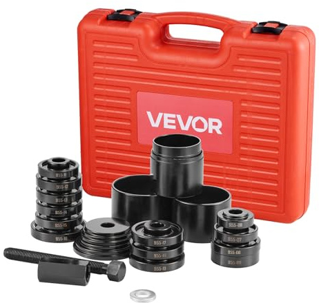 VEVOR Wheel Bearing Press Kit, 23 PCS FWD Bearing Puller Tools, for Front Wheel Drive Bearing Removal and Installation, Wheel Bearing Tool with Sliding Screw, Bushings, Sleeve Plates, Storage Case