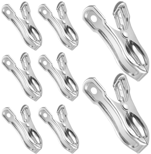Housoutil Pinzas de Acero Inoxidable para Invernadero, 20 Unidades, Clips de Fijación Resistentes al Viento, Abrazaderas para Malla Sombra y Jardín, Ideales para Toldos y Protección