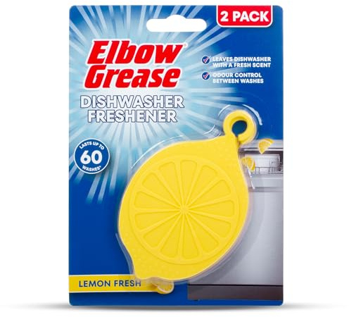Elbow Grease Dishwasher Freshener | Odour Control | Fresh Lemon Scent Between Washes - Lasts Up To 60 Washes (Lemon Fresh, 2 Pack)