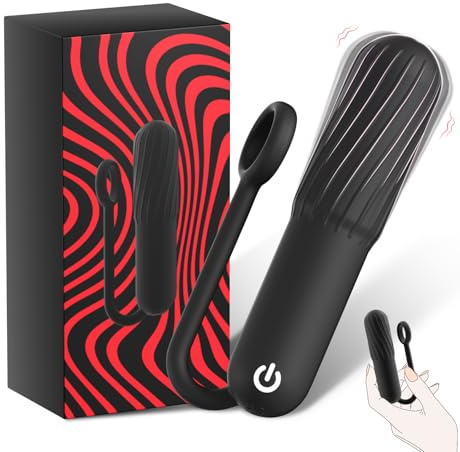Bullet Vibrator with Spiral Textured Tip for Precision Clitoral Stimulation, Sex Toys with Silicone Ring Pull Lipstick Vibe Nipple G-spot Anal Stimulator with 10 Vibrations Mini Vibrators Adult Toys