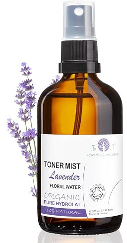 ORGANIC Lavendelhydrolat Reines Bio-Blütenwasser Bio-Lavendelhydrolat Ideal für empfindliche & reife Haut, Gesichtswasser, Körperduft, Haarwasser, Masken - 500 ml